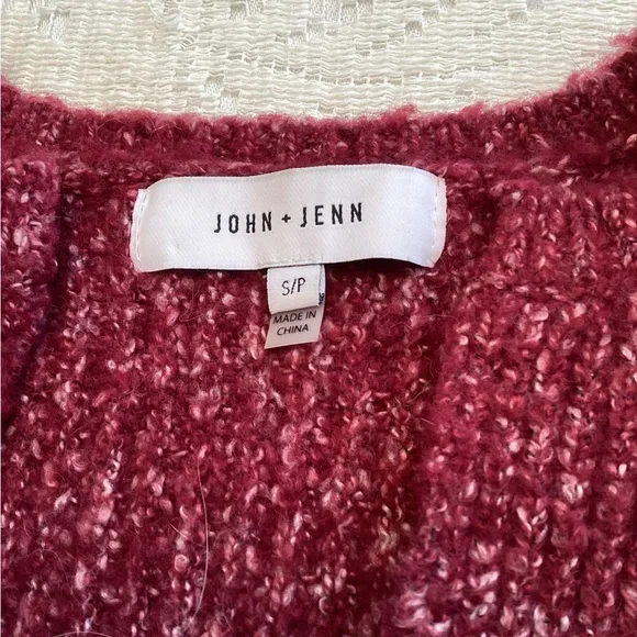 John + Jenn Heather Wine Sweater with Lacings - Picture 4 of 6